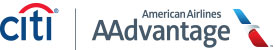 Citi logo and American Airlines AAdvantage logo